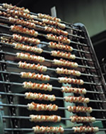 Yaki-Chikuwa (surimi fish paste grilled wrapped around a spit) with a reputation for its wholesome taste