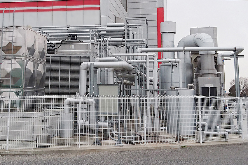 Gas cogeneration system at the Tokyo factory