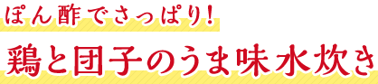 ぽん酢でさっぱり！鶏と団子のうま味水炊き