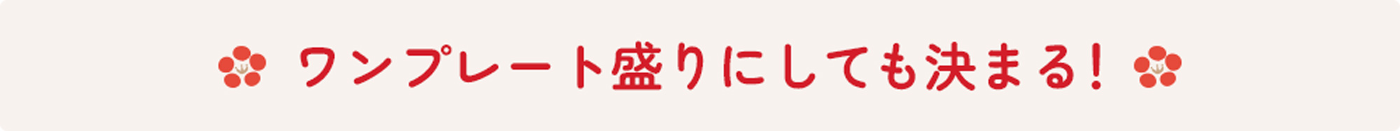 ワンプレート盛りにしても決まる！