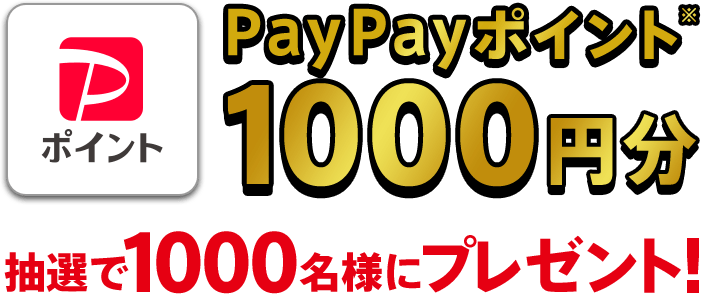 PayPayポイント1000円分　抽選で1000名様にプレゼント！