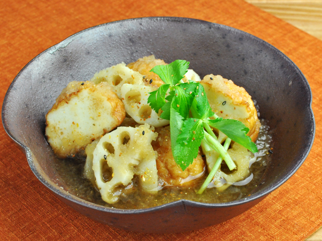 美味しい大根おろしつゆと魚河岸あげ®のれんこんみぞれ煮のレシピ