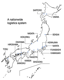 Logistics network covering all of Japan