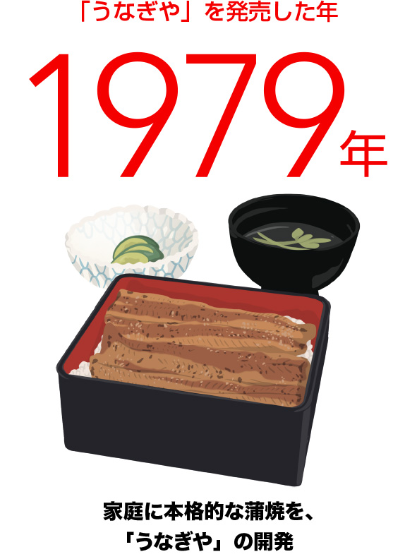 「うなぎや」を発売した年　1979年 家庭に本格的な蒲焼を、「うなぎや」の開発