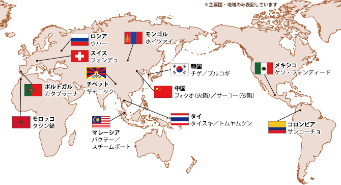 鍋 世界地図